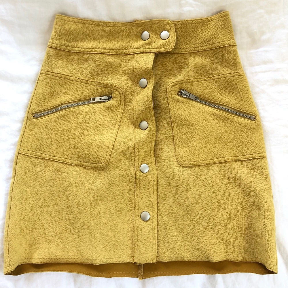 Honey punch faux suede mini skirt